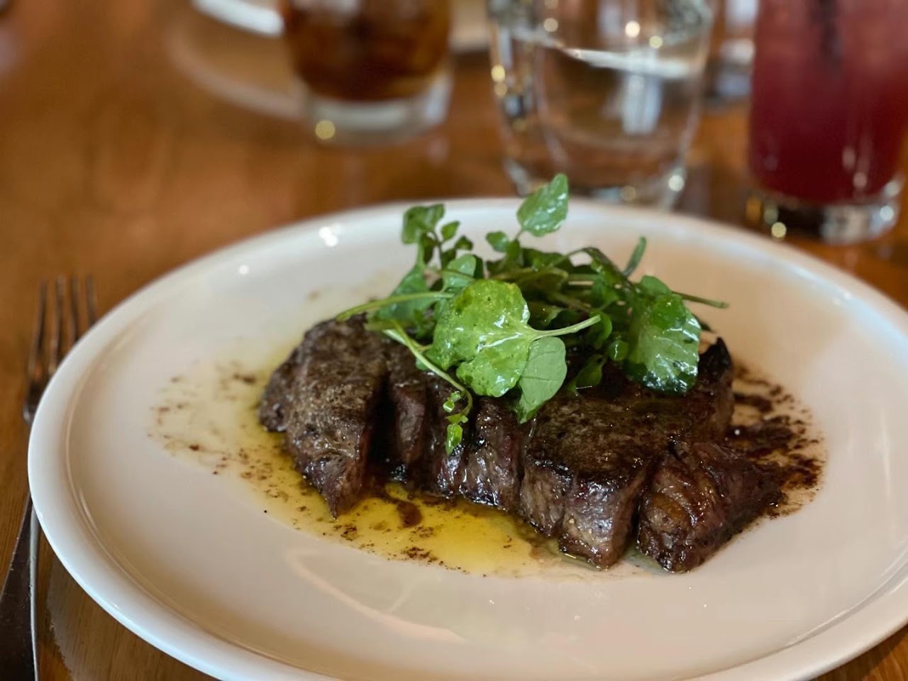Steak dish served at Pony Dining The Rocks